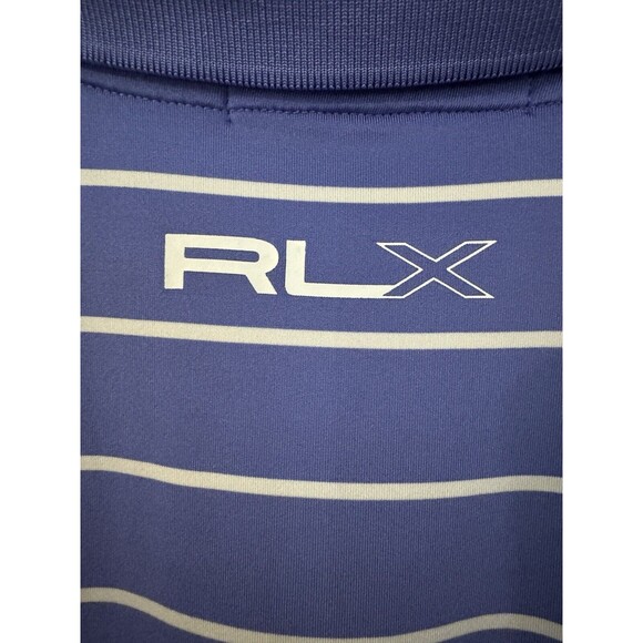 Ralph Lauren RLX Shirt Mens XL Striped Golf Polo Stretch Performance Blue Stripe - Picture 3 of 7